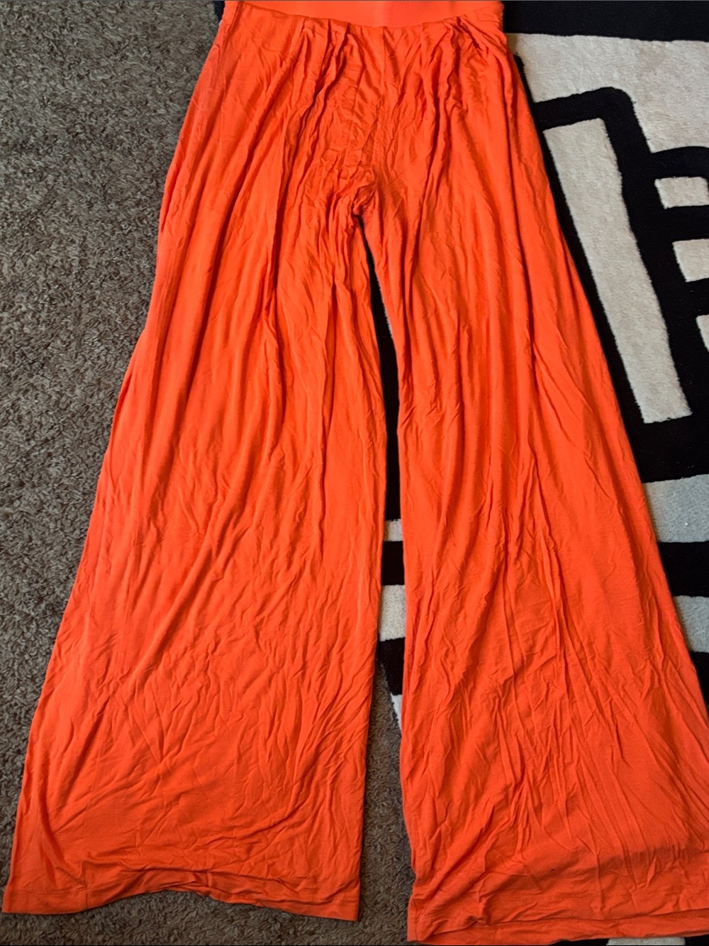 JLUXLABEL Wide Leg Pants in Bright Orange